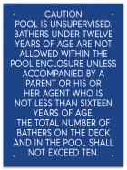 Ontario CA Unsupervised Pool >93m2 Sign